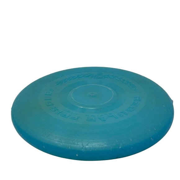 Vintage Wham-O Regular Frisbee Flying Disc 9" Aqua Blue Plastic Toy 1970s - Picture 9 of 14